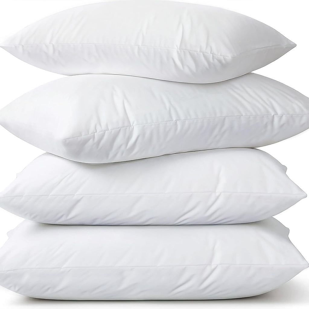 Waterproof Standard Size Pillow Protectors Set of 4 – Soft Microfiber Zippered Pillow Case Protector, Noiseless Breathable TPU Backed…