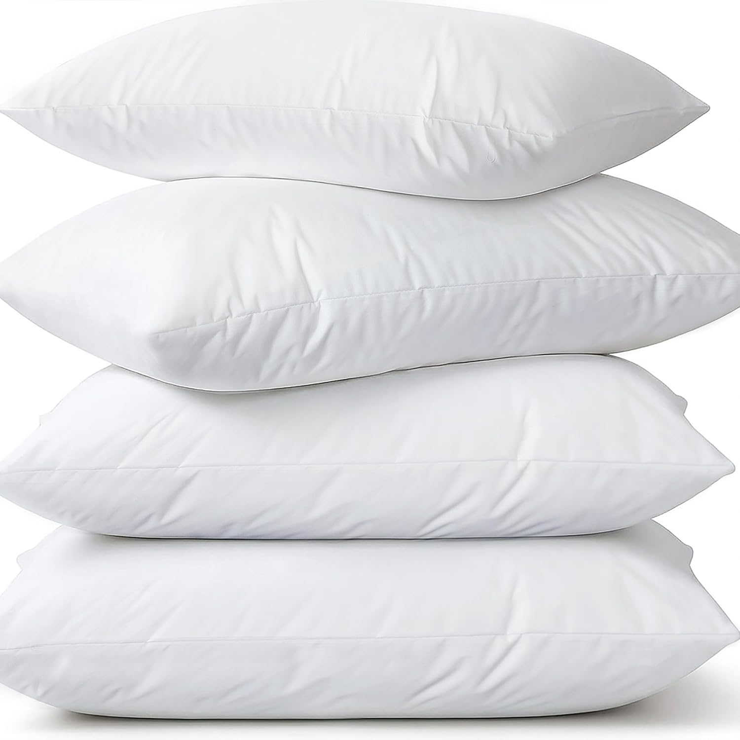 Waterproof Standard Size Pillow Protectors Set of 4 – Soft Microfiber Zippered Pillow Case Protector, Noiseless Breathable TPU Backed…