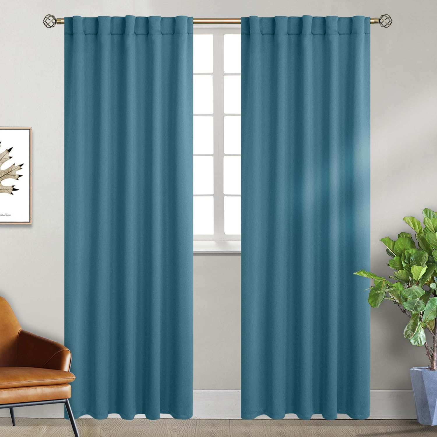 BGment Window Curtains for Bedroom - 84 Inch Rod Pocket and Back Tab Thermal Insulated Room Darkening Curtains for Living Room, 2 Curtain P…