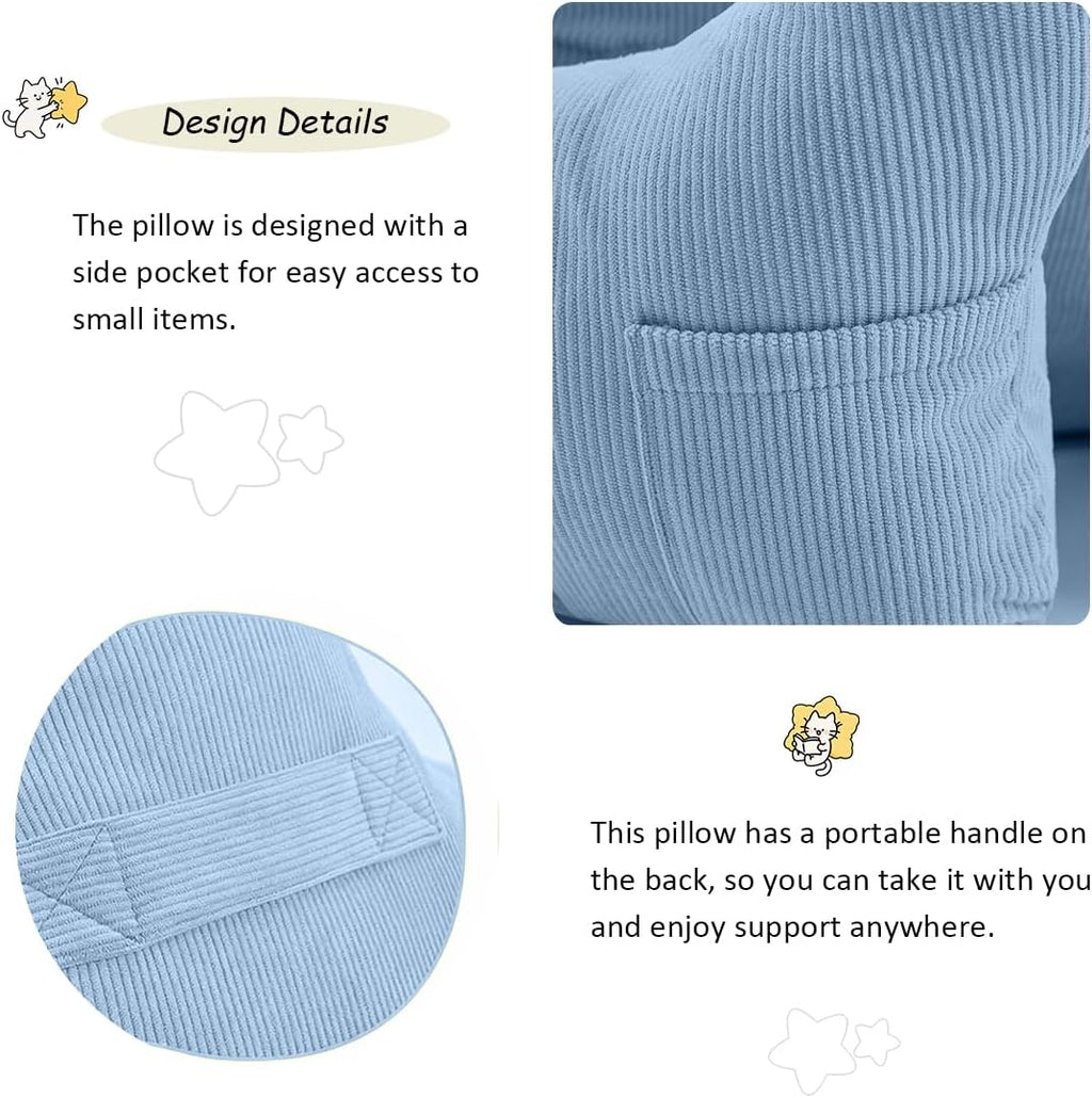 Ceanlex Reading Pillows for Sitting in Bed, Corduroy Back Pillow Bed Sitting Up, Cute Star Shape Back-Rest Support Cushion for Sit Up on Co…