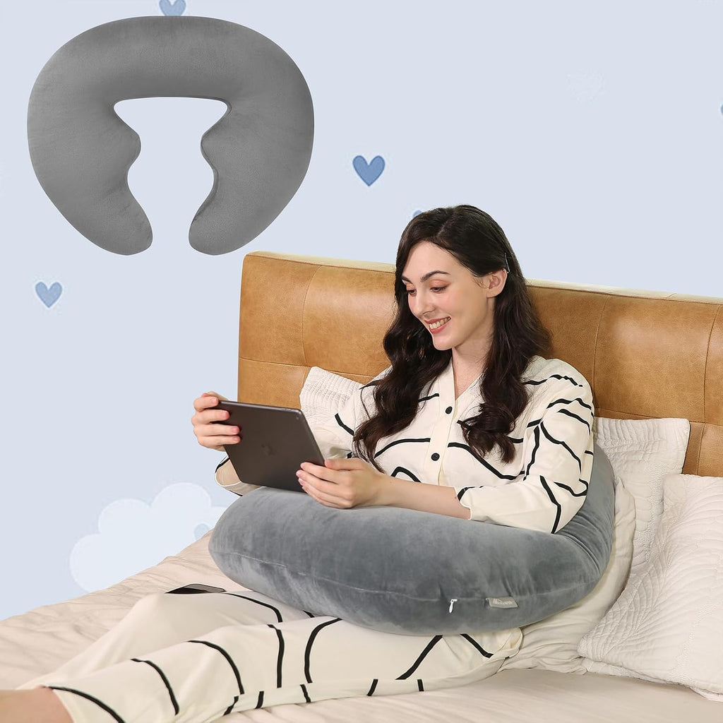 Ergonomic U-Shape Gaming & Lap Pillow - Crochet Pillow & Reading Support Pillow with Arm Relief, Comfort for Gamers, Crafters & Book…