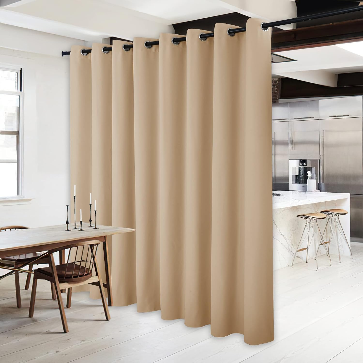 NICETOWN Thick Blackout Curtain and Drape - (120 x 84, Biscotti Beige, 1 Panel) Thermal Insulated Grommet Top Window Drapery for Bedroom…