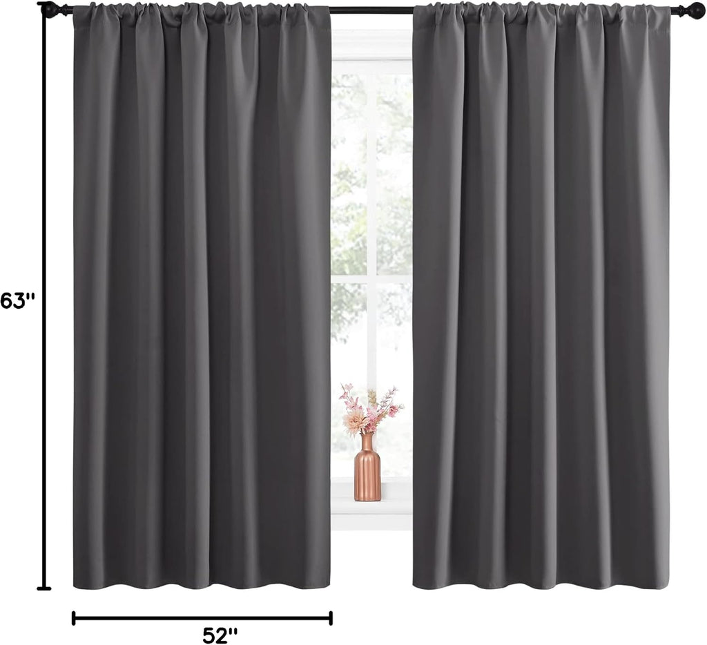 NICETOWN Blackout Curtain Panels for Window - Energy Efficient & Noise Reducing Thermal Insulated Rod Pocket Blackout Drapes/Draperies…