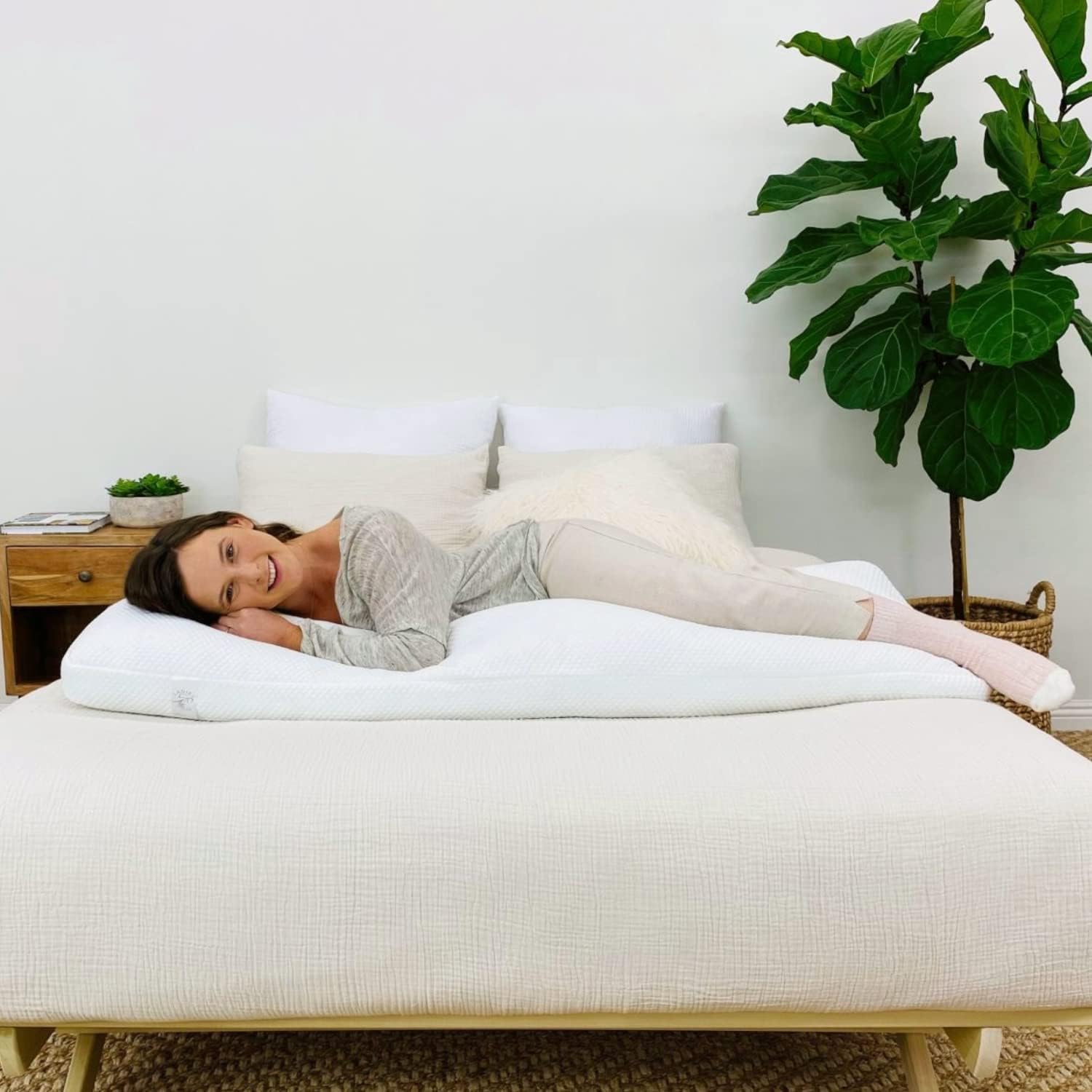 LadiesPillow Supportive Full Body Pillow Contours to Body Soft Pillow Extra Long Pillow for Bed All Sleep Positions Pregnancy Pillows Back…
