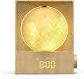 Epochleno Sunrise Alarm Clock, 360-Degree Rotating Moonlight & 10 White Noise Sounds, Dual Alarm & Snooze for Heavy Sleeper, Timer, Wooden…