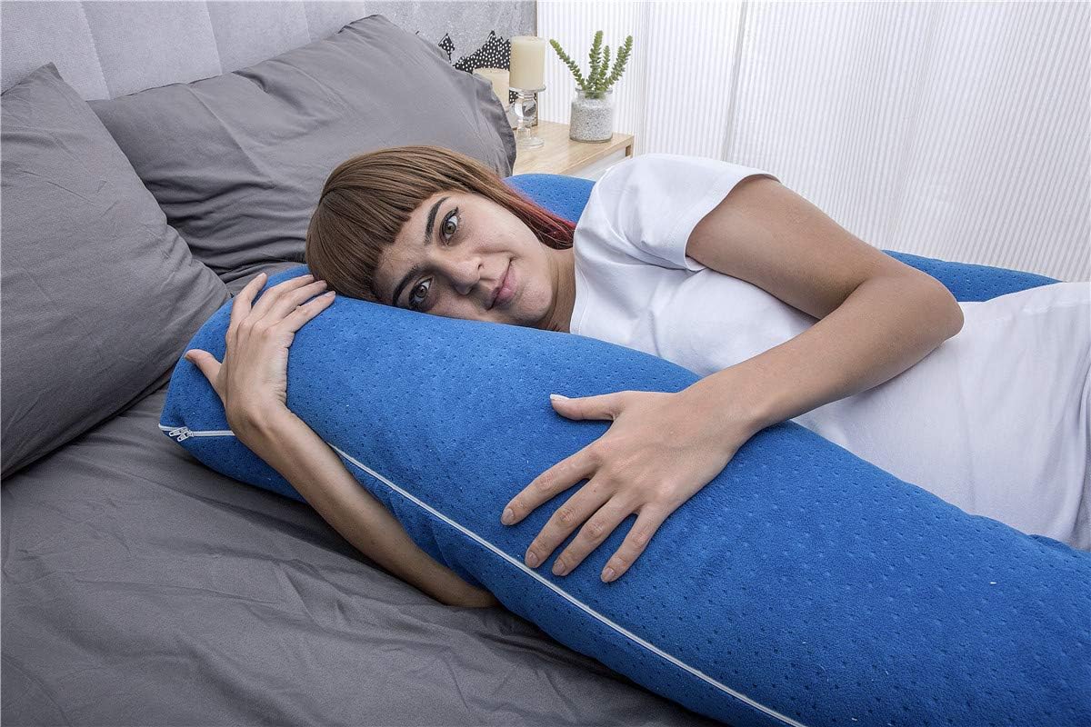 Moonpine MOON PINE Pregnancy Pillow, U Shaped Full Body Pillow for Maternity Support, Sleeping Pillow with Cover for Pregnant Women (Dark B…