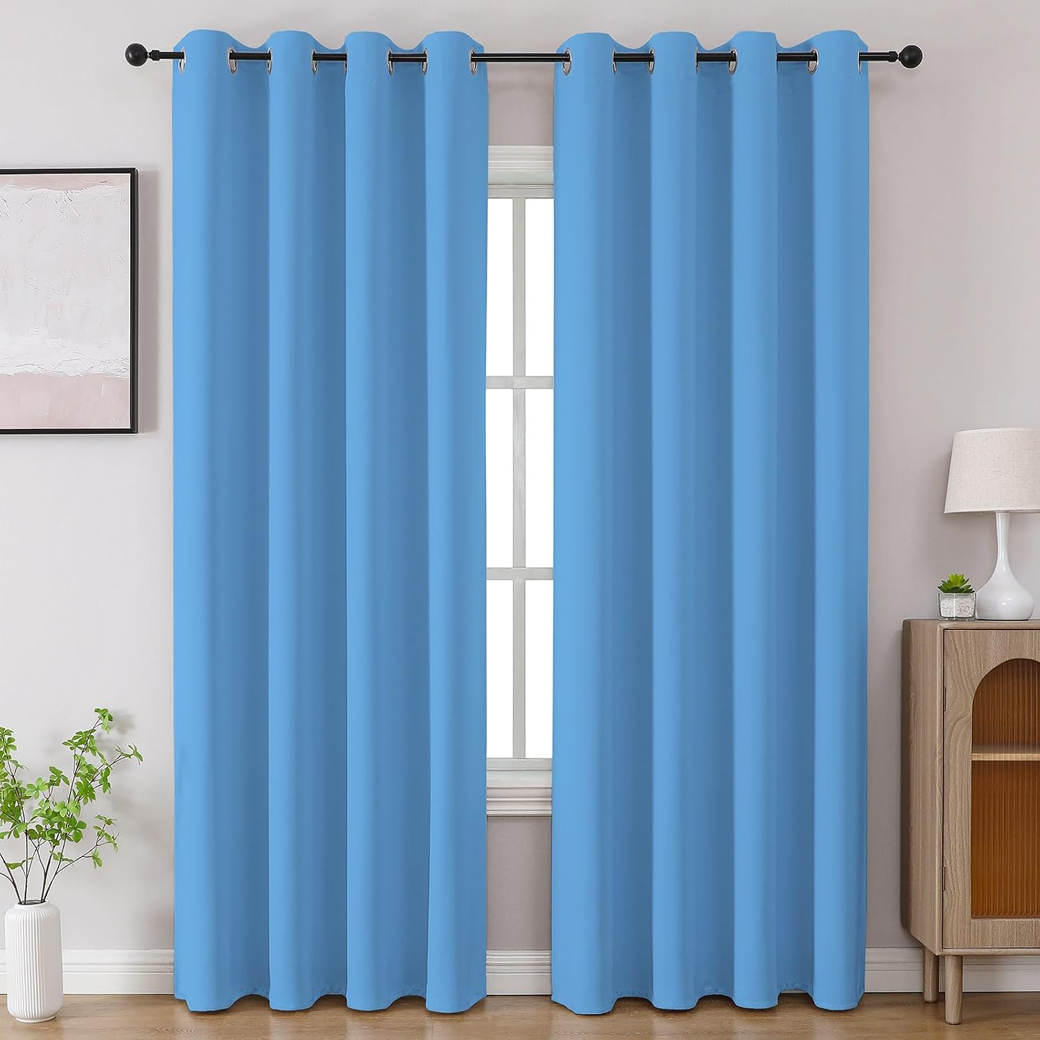 CUCRAF Room Darkening Window Curtains for Bedroom, Light Blocking Drapes for Living Room,52 inch Width x 96 inch Length, Set of 2…