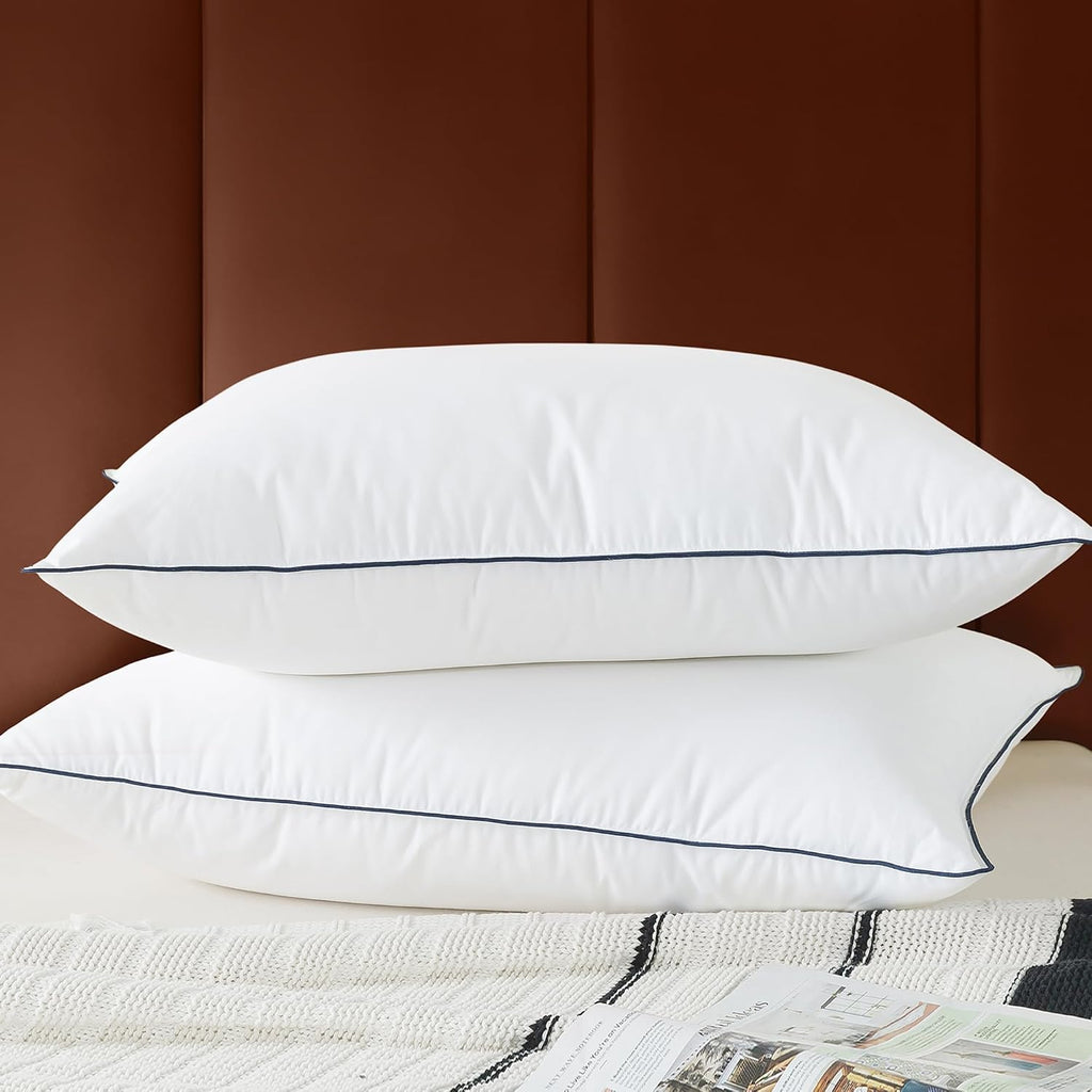 Cosybay Goose Feather Down Fiber Pillows King Size Set of 2, Luxury Bed Pillow for Sleeping, Ultra Soft Cover Hotel Collection Bed…