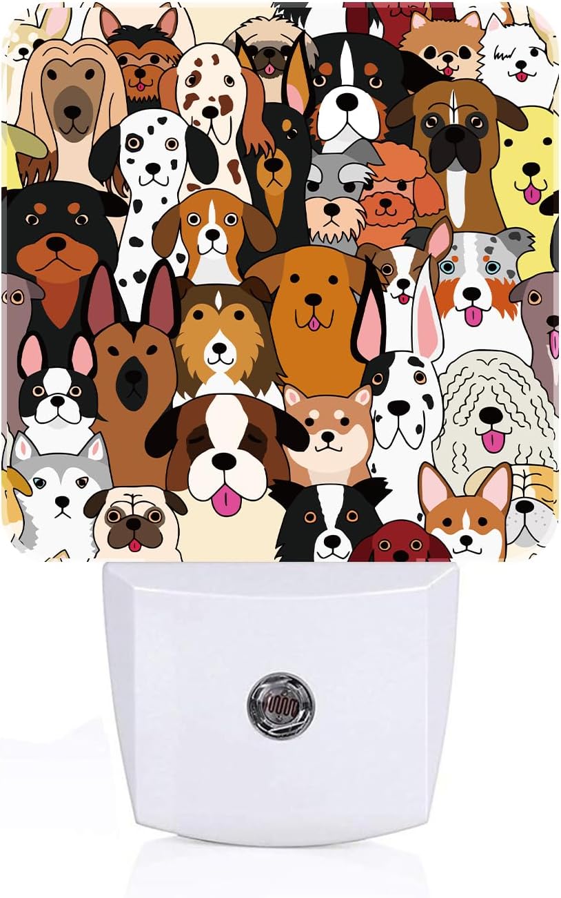 Cute Dog Night Light, Plug Into Wall Decor for Stairway, Hallway, Kitchen, Dusk to Dawn Sensor Nightlights for Boys/Girls/Women/Men Room Gifts