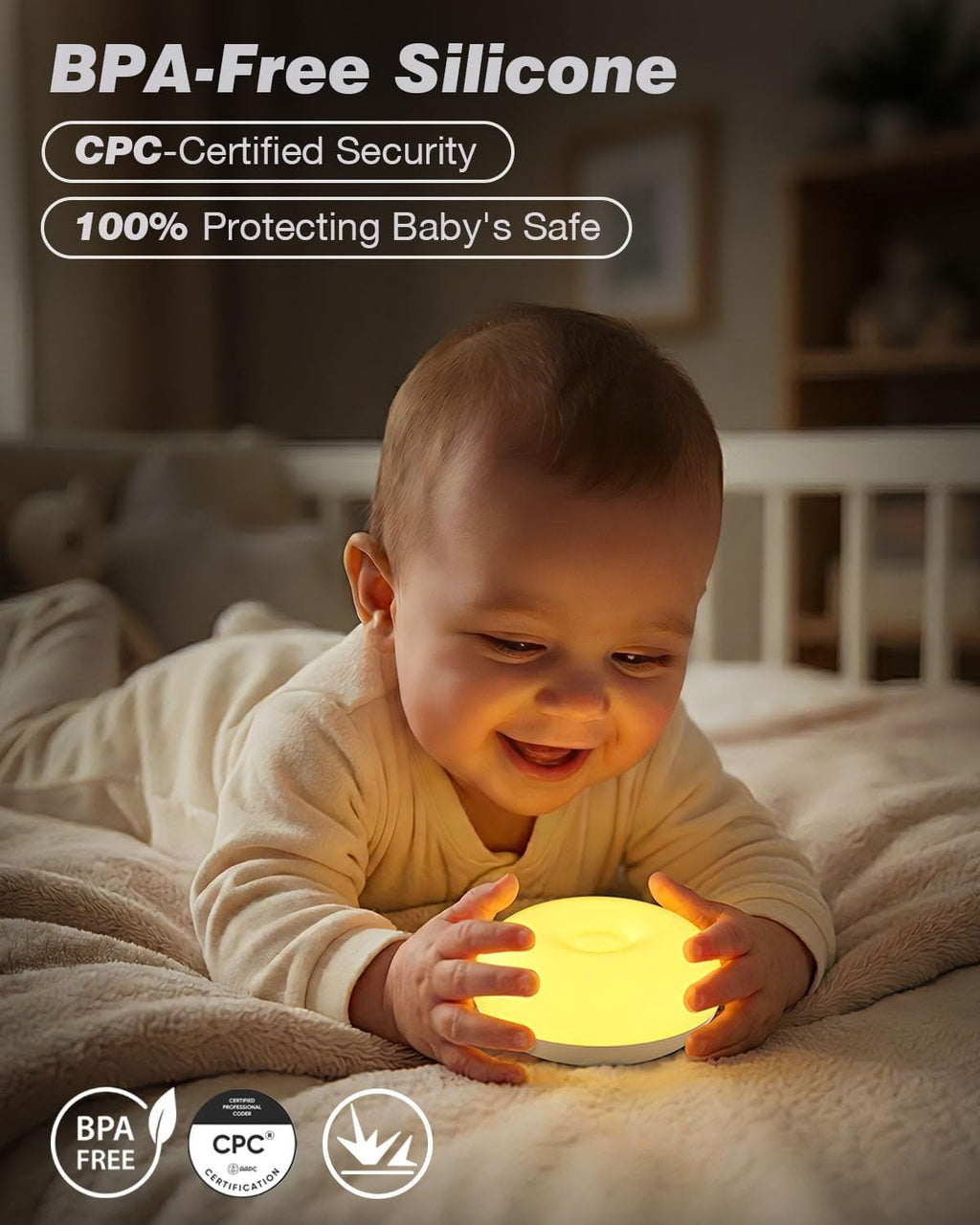 Baby Night Light, 0 Blue-Light Nursery Egg Light for Breastfeeding, Flip Design, Soft BPA Free, 3 Colors & Dimming, Rechargeable Portable…