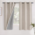 YoungsTex Oatmeal Linen Blackout Curtains 40 Inches Long, Short Room Darkening Drapes with Grommet for Bathroom Bedroom Window, 2 Panels, 4…