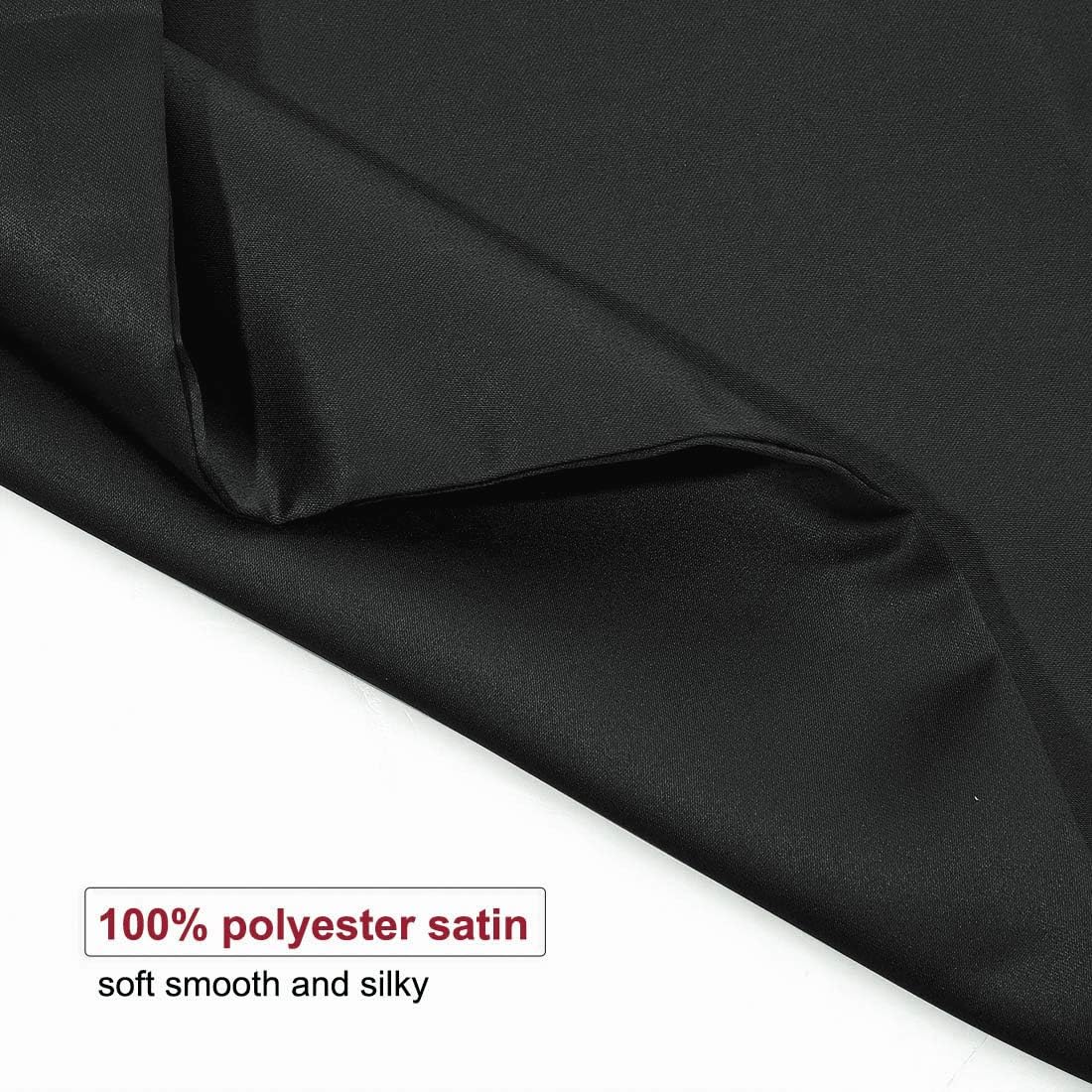 uxcell King Satin Pillowcase with Zipper, Super Soft and Luxury, Silky Pillow Cases Covers Set of 2, 21"x37", Black