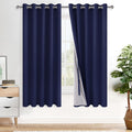 Xwzo Full Shading Blackout Curtains 63 Inches Length with Tiebacks- Heat and Light Blocking Ring Top Window Drapes with Black Liner Backing…