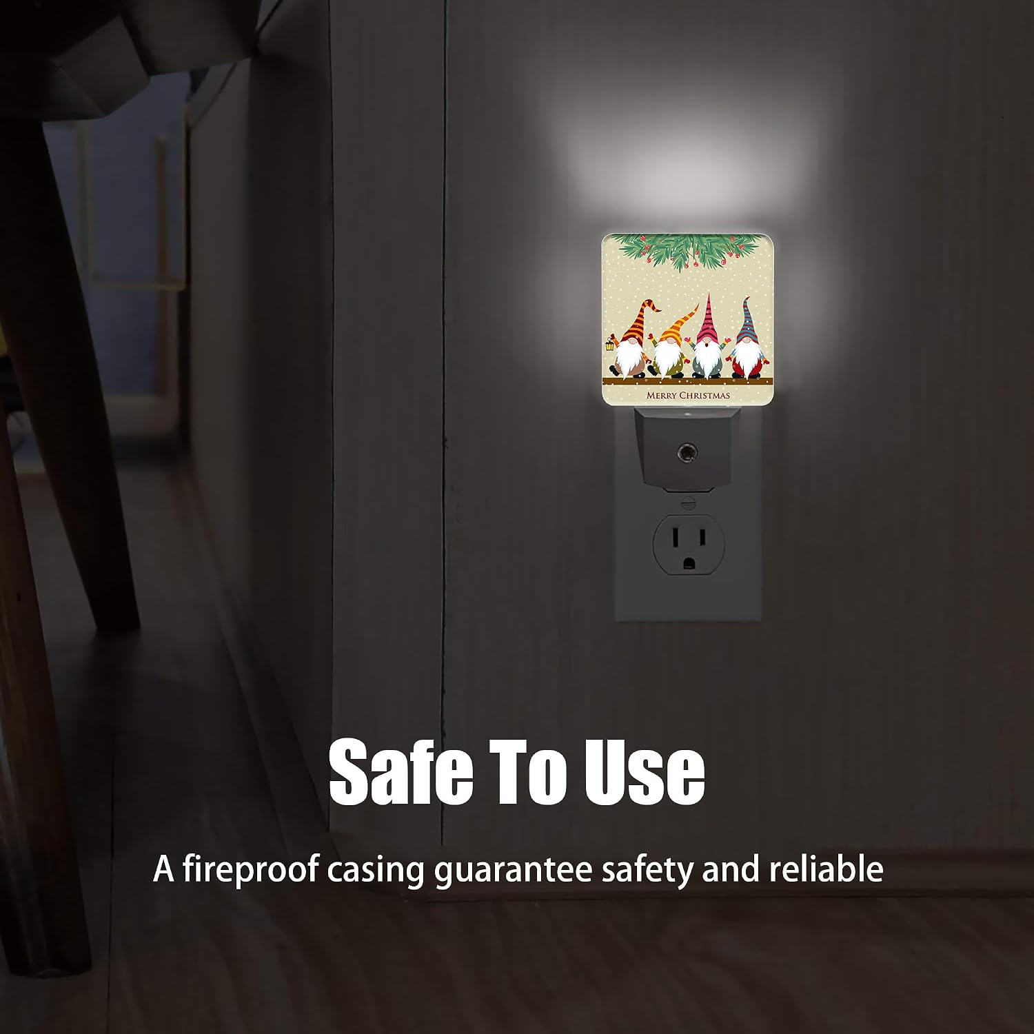 Christmas Santa Claus Dusk to Dawn Night Light, Auto Sensor Lamp Home Indoor Stairway Kitchen Corridor, Night Lights Plug into Wall…