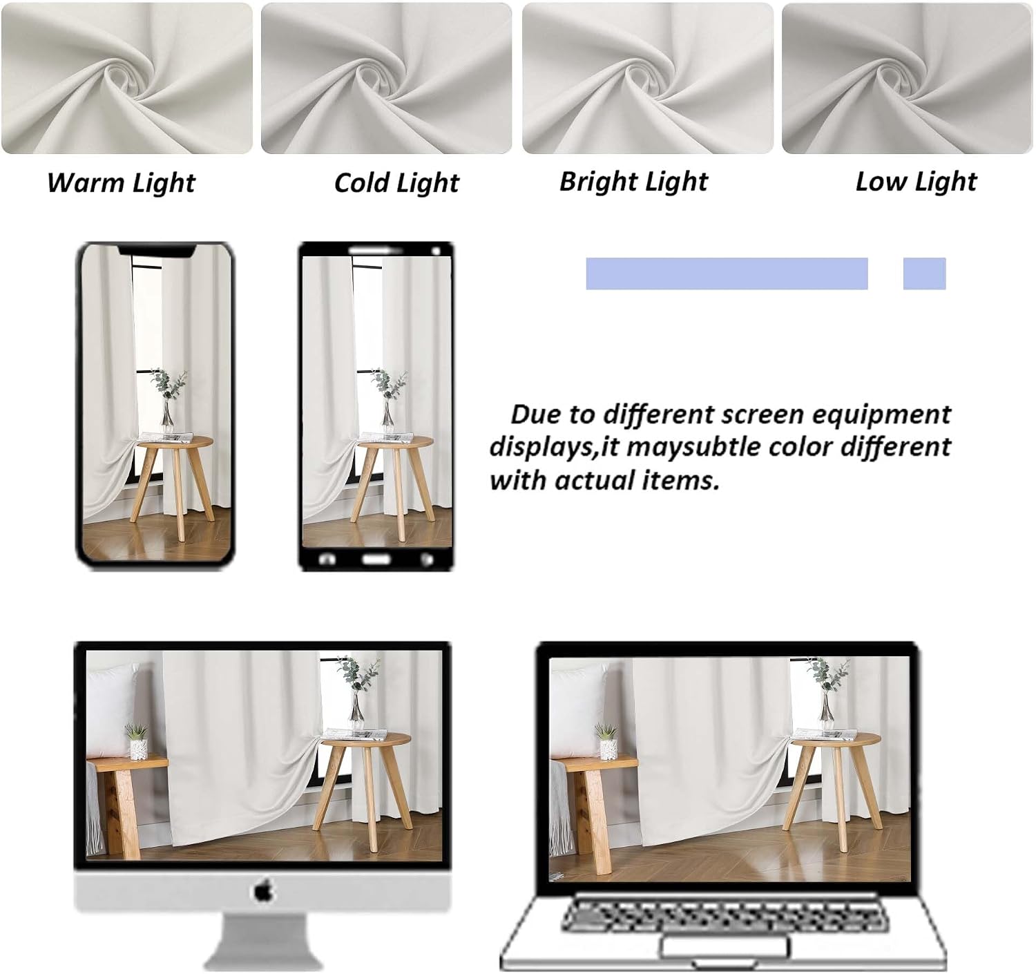Simplebrand Ava Natural Blackout Curtains for Bedroom, 78 Inch Length, 2 Panels Set, Privacy Thermal Insulated Rod Pocket Window Curtains f…