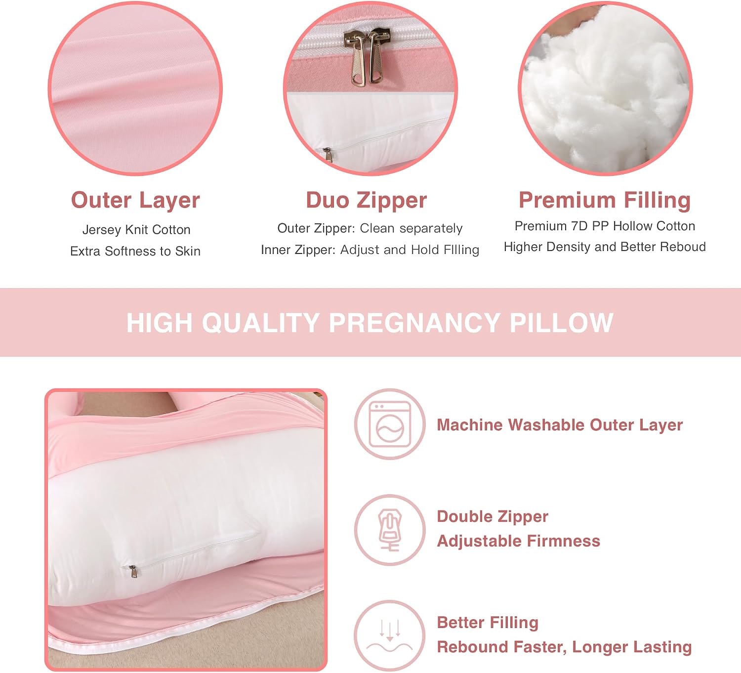 ALLOPERA Pregnancy Pillow, Full Body 57 Inch Maternity Pillow with Removable Washable Cover - Sleep Support for Legs, Back, Neck…