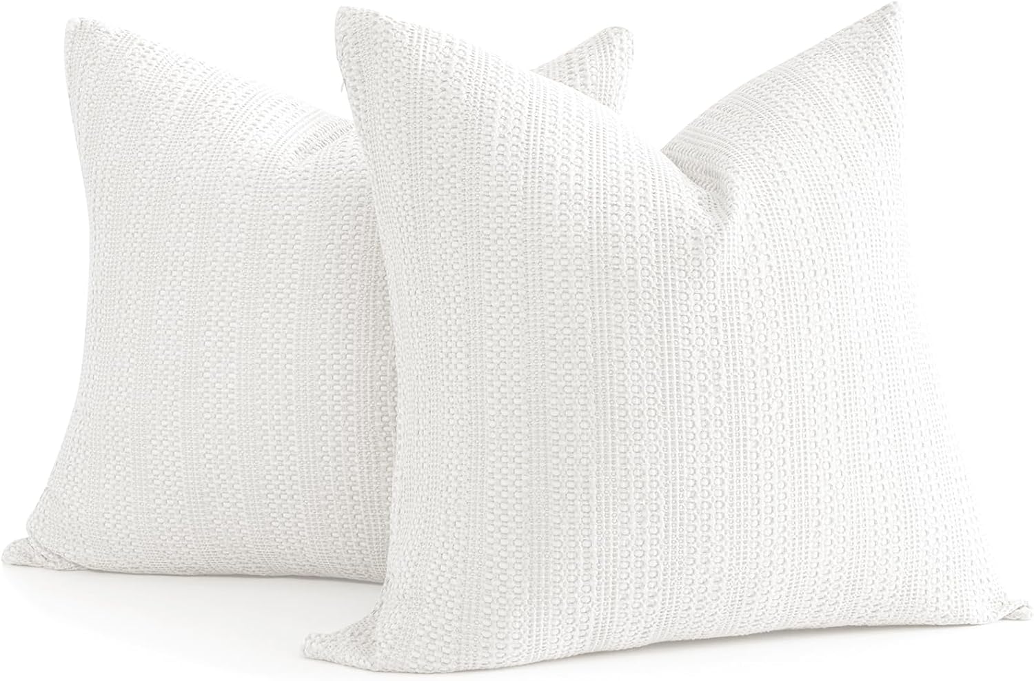 Cocoploceus 24x24 Pillow Covers Set of 2 Off White Euro Shams Boho Decorative Throw Pillow Covers Cotton Large Square Pillowcase for Couch…