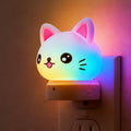 L LOHAS LED Plug in Night Light for Kids, 3D Cute Cat Night Lights with Dusk to Dawn Sensor, RGB+Soft White 3000K Cat Night Light…