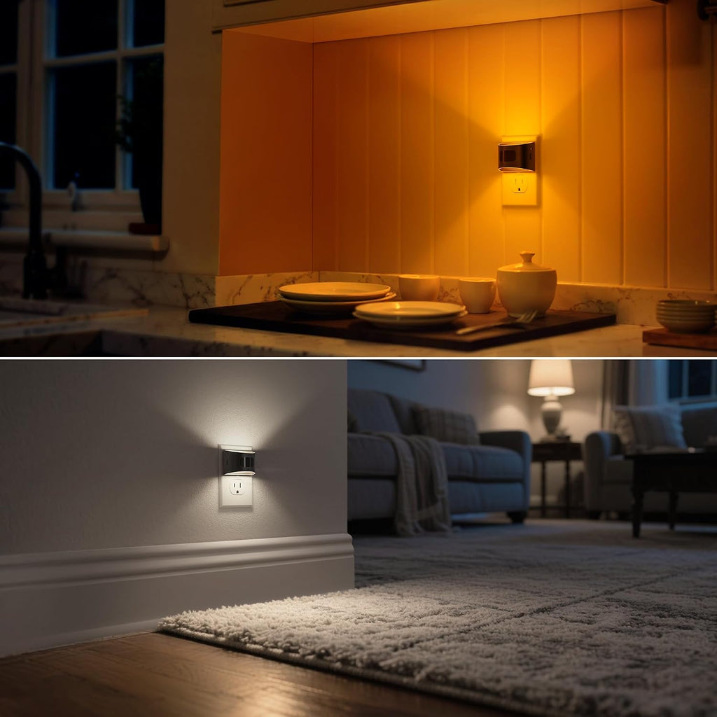 DORESshop LED Night Light[4 Pack], Night Lights Plug into Wall, 3 Color Temperatures Plug in Night Light with Motion Sensor, Dusk to Dawn S…
