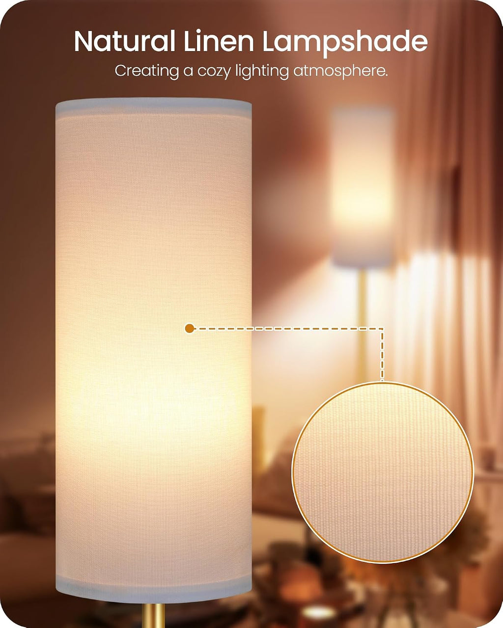 Set of 2 Dimmable Floor Lamps for Living Room with 2 Remotes and Foot Switch, 64.4”Modern Standing Lamp, Corner Lamp for Bedroom, Bulb…