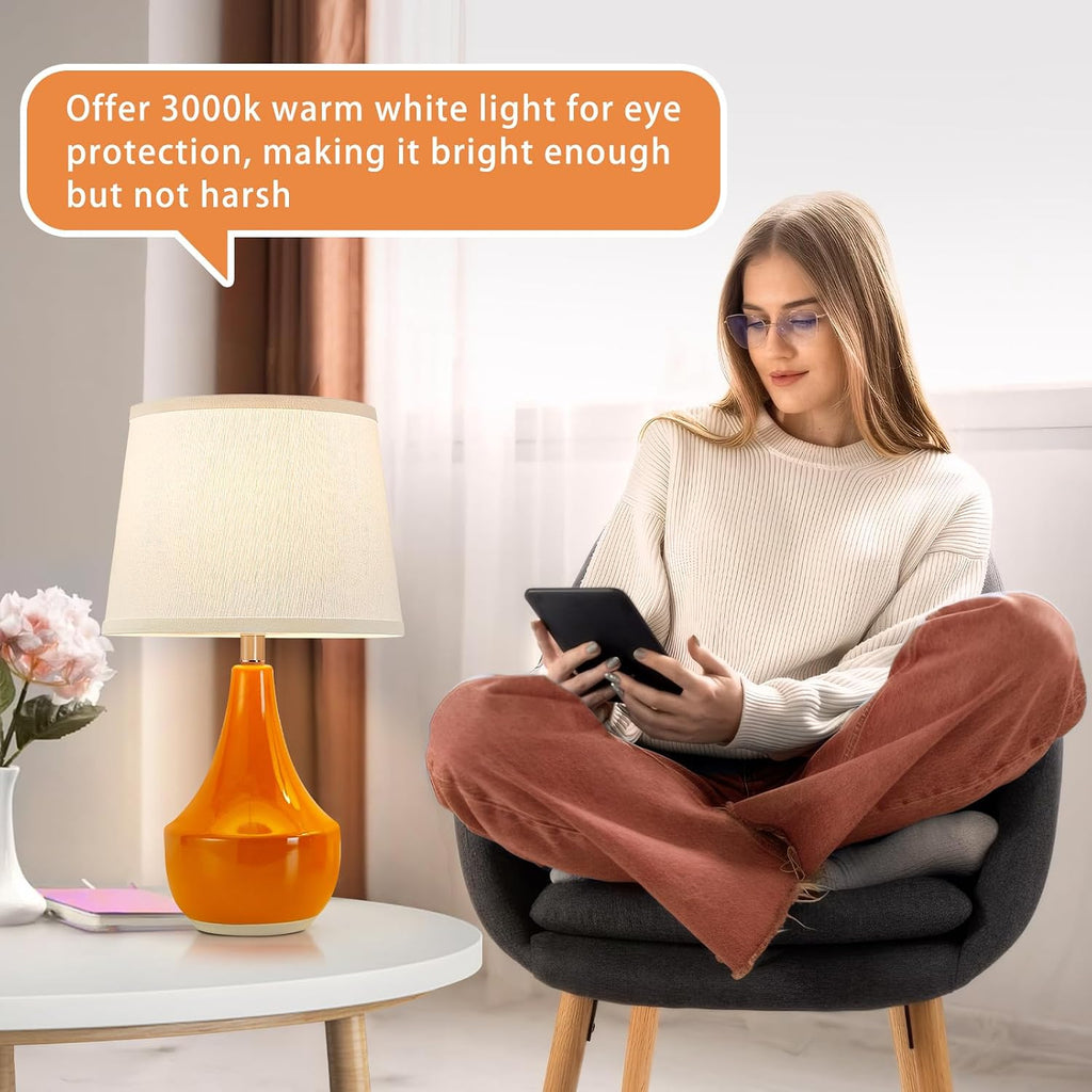 GyroVu 18" Table Lamp Set of 2, Ceramic Lamp Classic Beside Lamps Nightstand Lamp Modern Table Lamp for Living Room, Bedroom & Office…