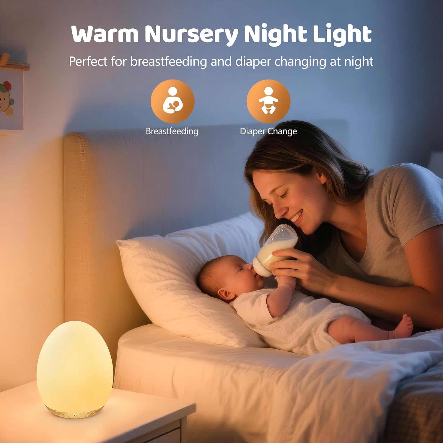 MediAcous Night Lights for Kids Room, Baby Night Light with 7 Colors Changing & Dimming Function, Rechargeable Kids Night Light with 1…