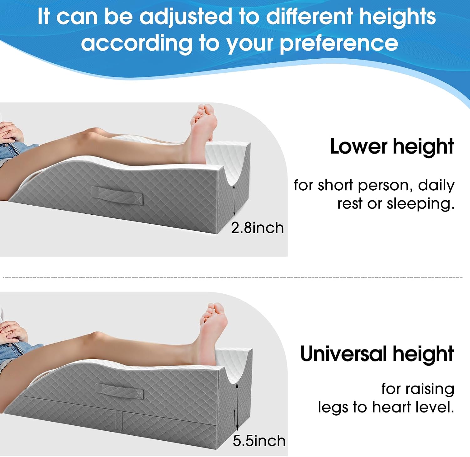 TranquilRelax TranquilRelax Elevation Pillows for Leg After Surgery, Memory Foam Adjustable Wedge Pillow for Injury or Rest, Ankle P…