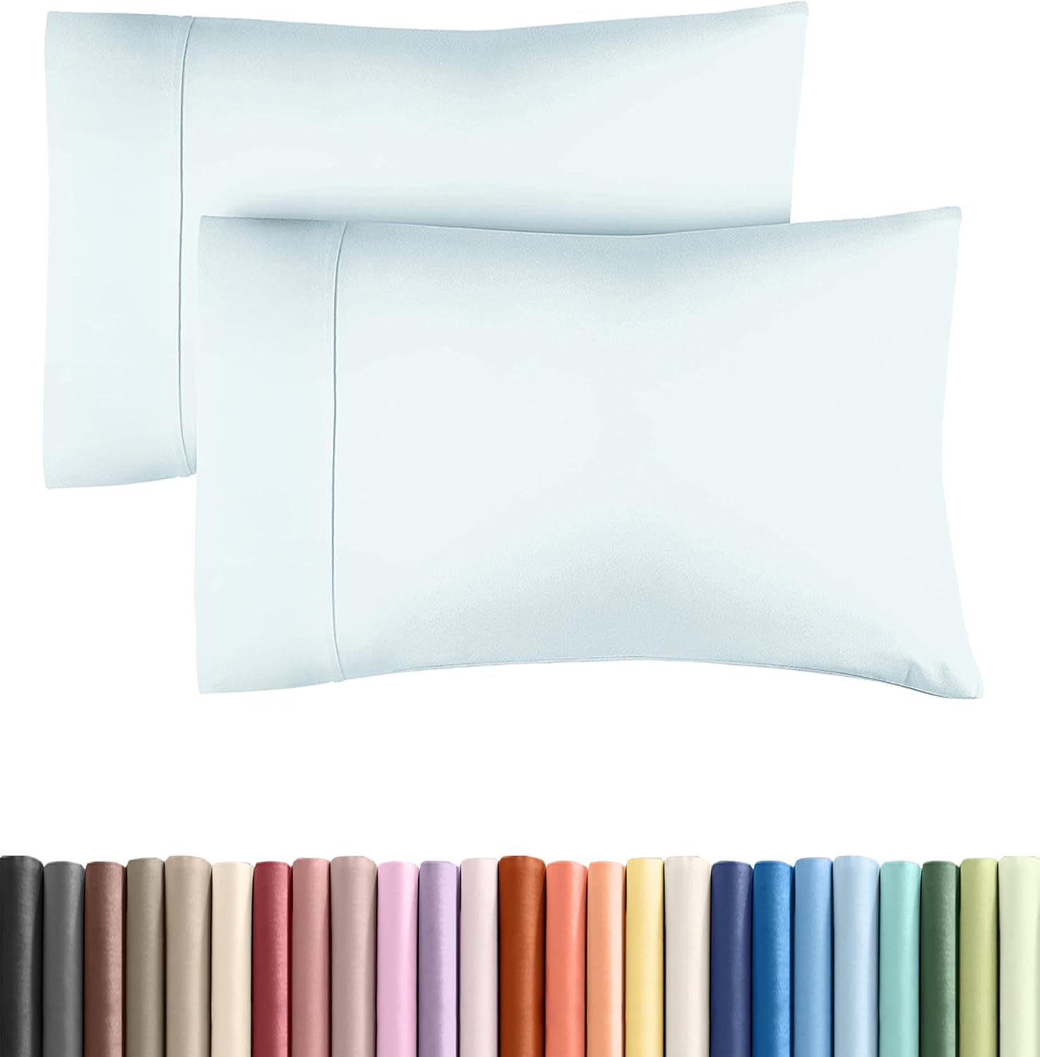 CGKUnlimited King Pillow Cases - 2 Pack - Super Soft Pillowcase Covers - Envelope Enclosure - Hotel Quality Pillow Protectors - Wrinkle Fre…