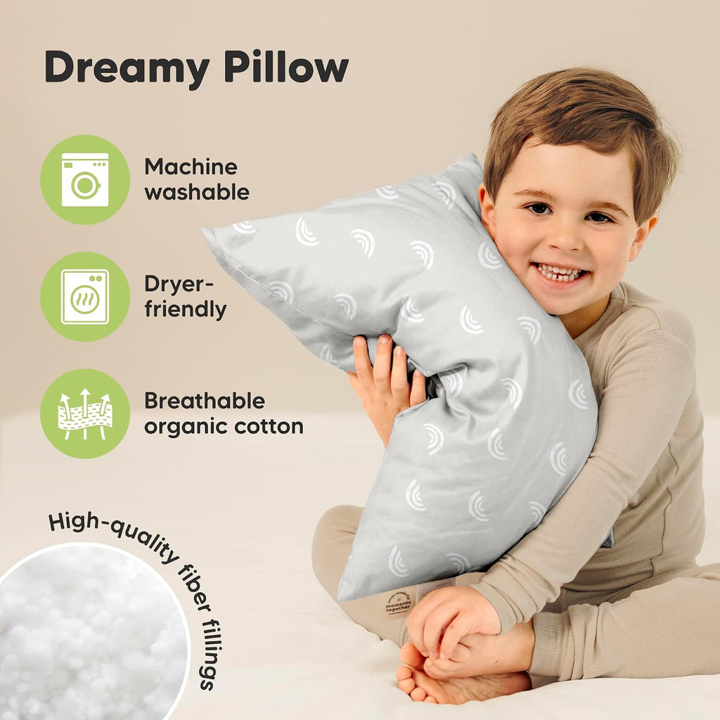 KeaBabies 2-Pack Toddler Pillows 2 Year Old to 5-13x18 Soft Organic Cotton Kids Pillow for Sleeping, Travel, School, Daycare, Nap…