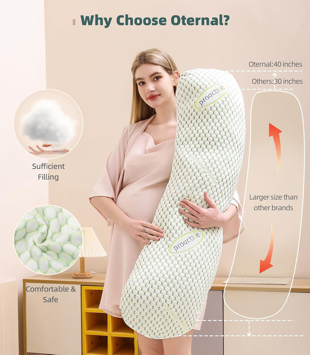 Oternal Pregnancy Pillow for Pregnant Women, Soft Pregnancy Body Pillow, Support for Back, Belly, Hips, Legs, Maternity Pillow with Detacha…