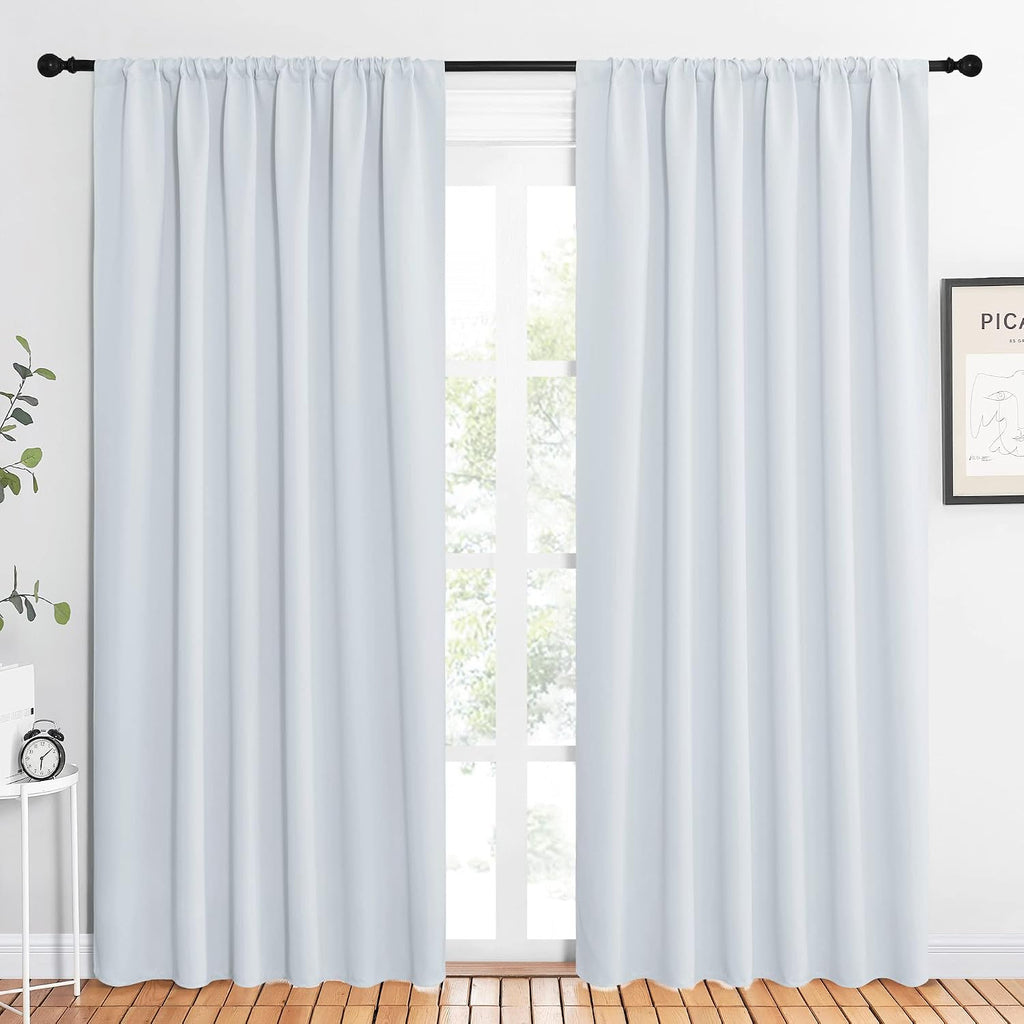 NICETOWN Bedroom Window Curtain Panels - Window Treatment Thermal Insulated Rod Pocket Room Darkening Curtains/Drapes for Patio Door…