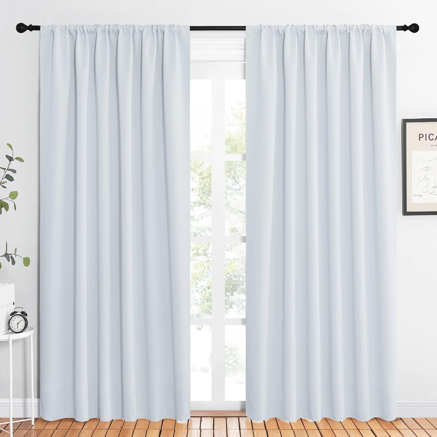 NICETOWN Bedroom Window Curtain Panels - Window Treatment Thermal Insulated Rod Pocket Room Darkening Curtains/Drapes for Patio Door…