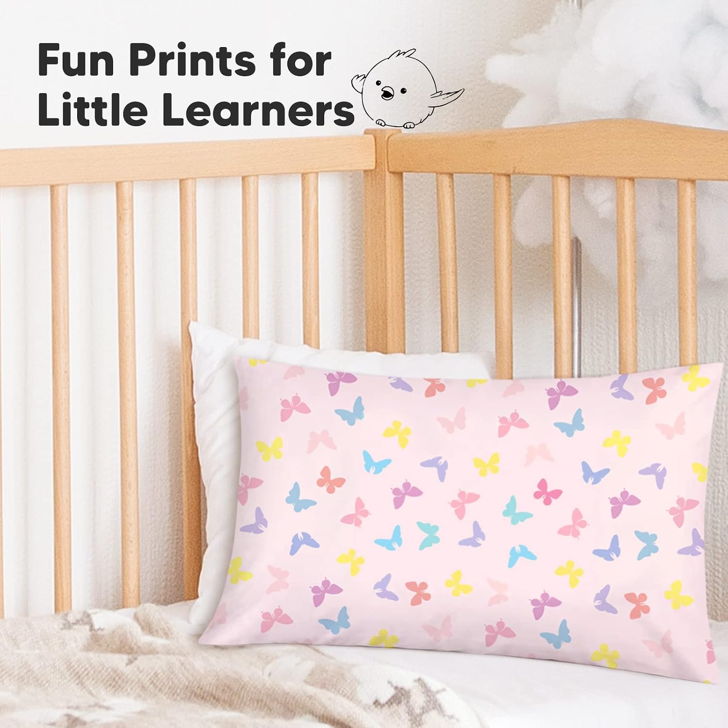 KeaBabies Toddler Pillowcase 13"x18" - Organic Cotton Toddler Pillowcase for Kids, Boys, Girls, Soft & Durable Cotton Cover for Miniature…