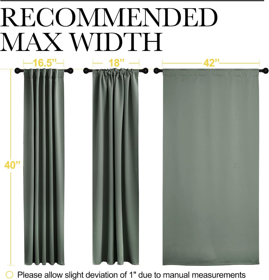 NICETOWN Short Curtains for Kitchen Window - (Dark Mallard Color) W42 x L40, Double Panels, Home Decoration Light Blocking Thermal…