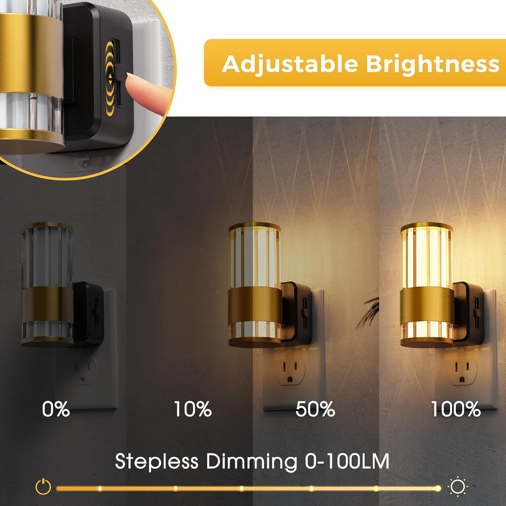 L LOHAS LED Night Light, Automatic Night Lights Plug into Wall, 0-100LM Adjustable Brightness LED Night Light, Dimmable Night Lights Plug…
