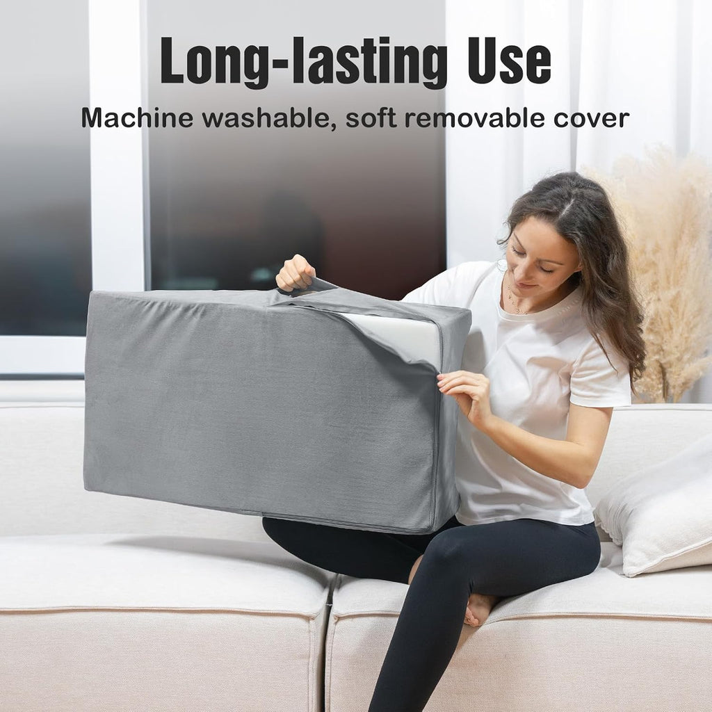 LightEase Post-Surgery Leg, Knee, Ankle Elevation Double Wedge Pillow, Memory Foam Leg Elevating Pillow for Injure, Sleeping, Foot Rest, Re…