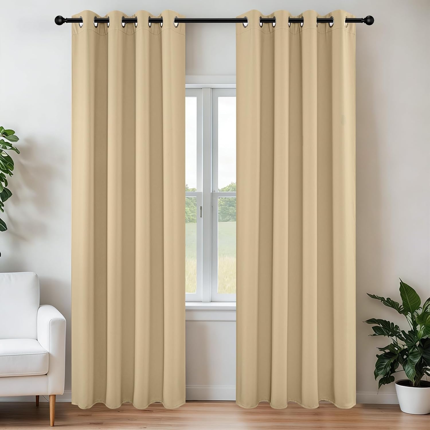 Joydeco Blackout Curtains 72 inches Long 2 Panels Set, Thermal Insulated Long Curtains & Drapes 2 Burg, Room Darkening Grommet Drapes for B…