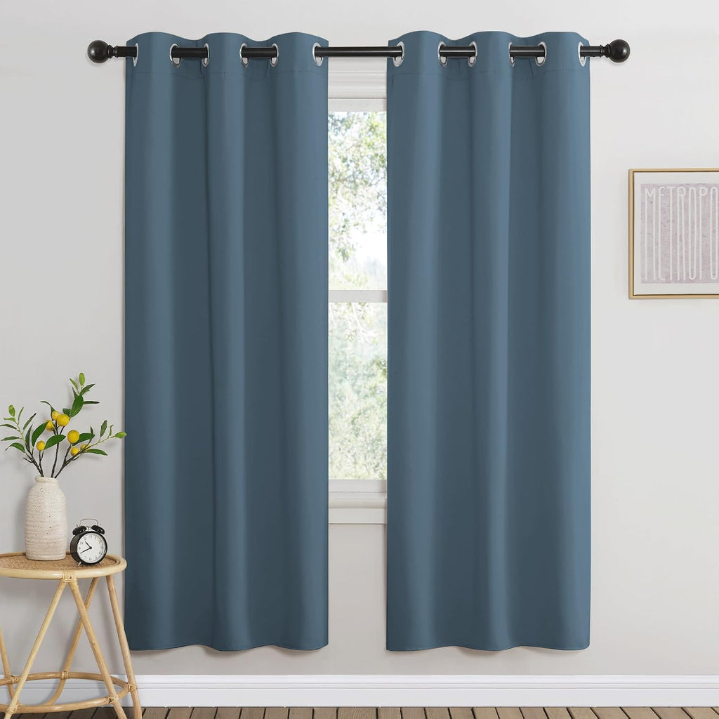 Nicetown Blackout 72 inch Curtains for Kids Room, Grommet Room Darkening Thermal Insulated Solid Window Treatments Sound Reducing for Bedro…