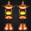 1 Pair 7 Color LED Lotus Lamp Lights - Lotus Lights with Adjustable Switch for Buddhist Occasions, Meditation Buddhist Supplies(11 Inch)
