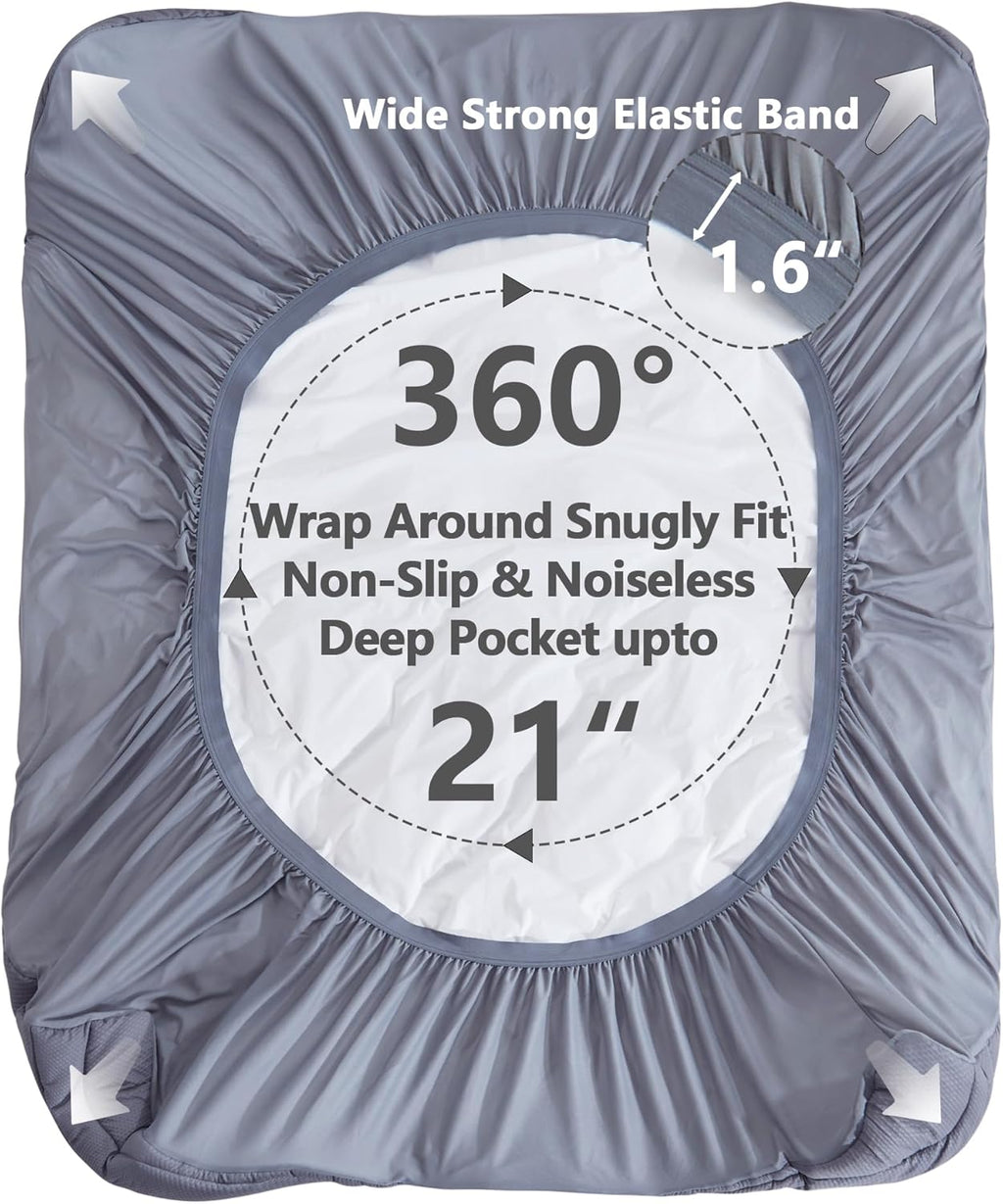 ELVEN HOME California King Mattress Pad, Quilted Fitted Cooling Mattress Cover, Pillow Top Waterproof Mattress Protector, Deep Pocket…