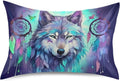 YETTASBIN Wolf Satin Pillowcase, Soft Breathable Silk Pillow Case with Envelope Closure for Hair and Skin, Standard Size 26 x 20 Inch