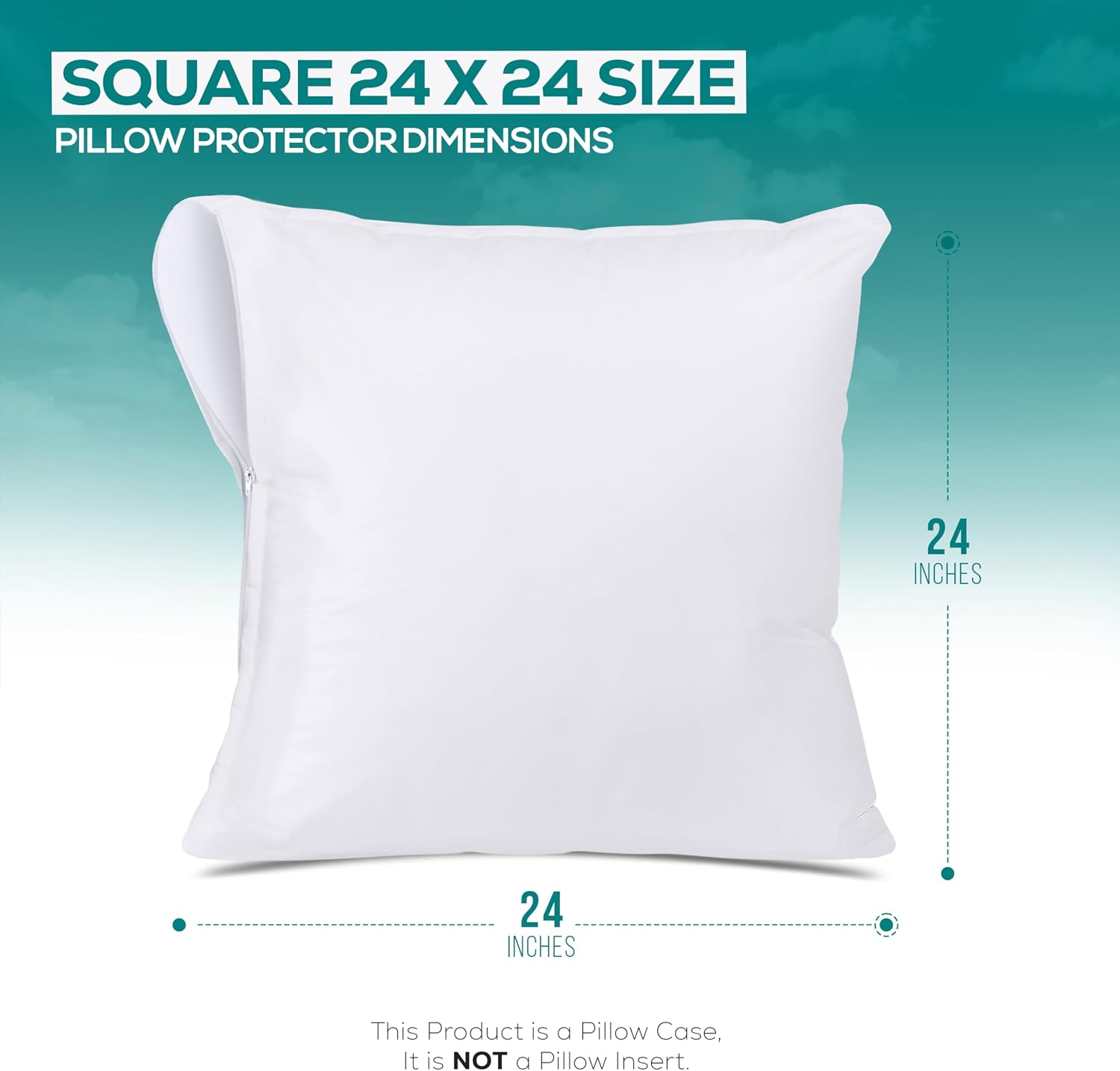 Utopiabedding Utopia Bedding Waterproof Throw Pillow Protectors (No Pillow Inserts) with Zipper 24 x 24 Inches (2 Pack, White), Bed Bug Pro…