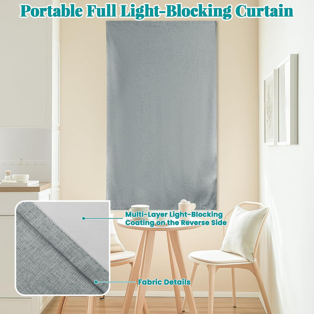 100% Blackout Magic Tape Stick On Curtains Window Shades Pull Down Blackout Window Cover No Drillng Self Adhesive Curtains No Rod Small…