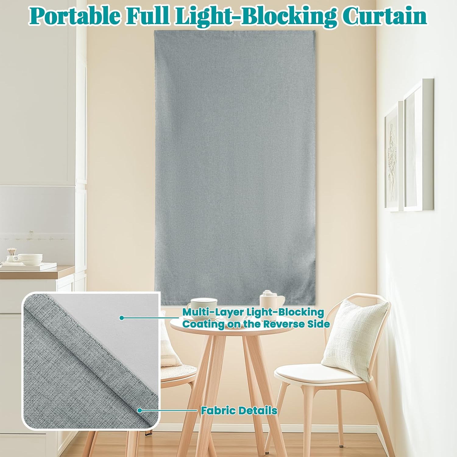 100% Blackout Magic Tape Stick On Curtains Window Shades Pull Down Blackout Window Cover No Drillng Self Adhesive Curtains No Rod Small…