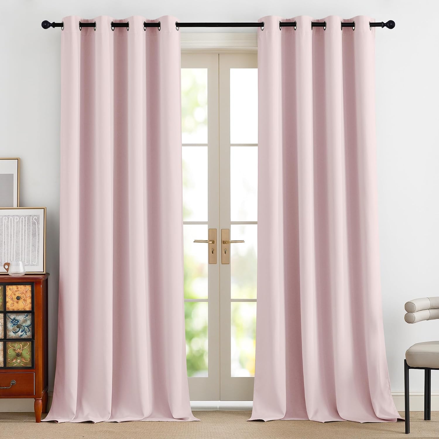 NICETOWN 100% Blackout Nursery Curtains 96 Inches Long, Thermal Insulated Window Drapes Room Darkening Curtains for Baby Bedroom with…