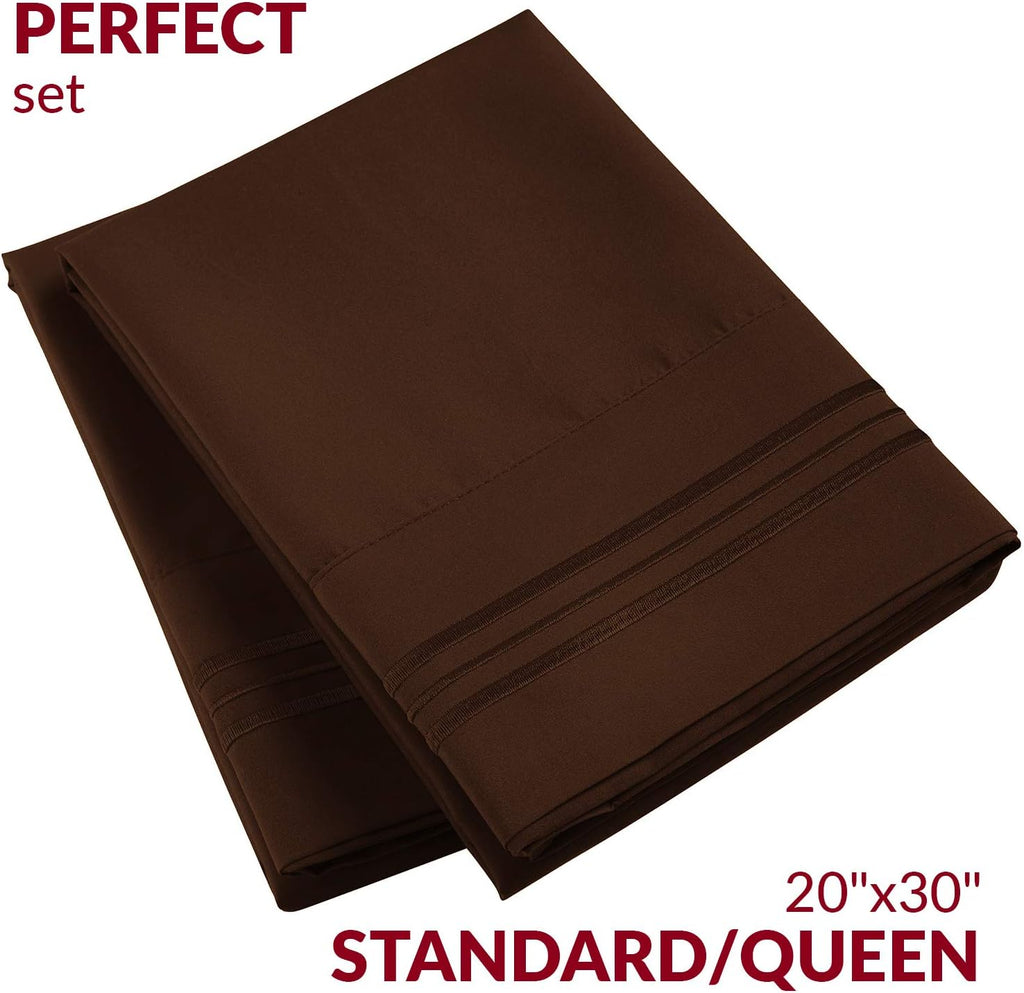 Mellanni Pillow Cases - Luxury, Extra Soft, Cooling Pillow Covers - 2 PC Iconic Collection Pillowcases - Envelope Closure (Standard/Queen 2…