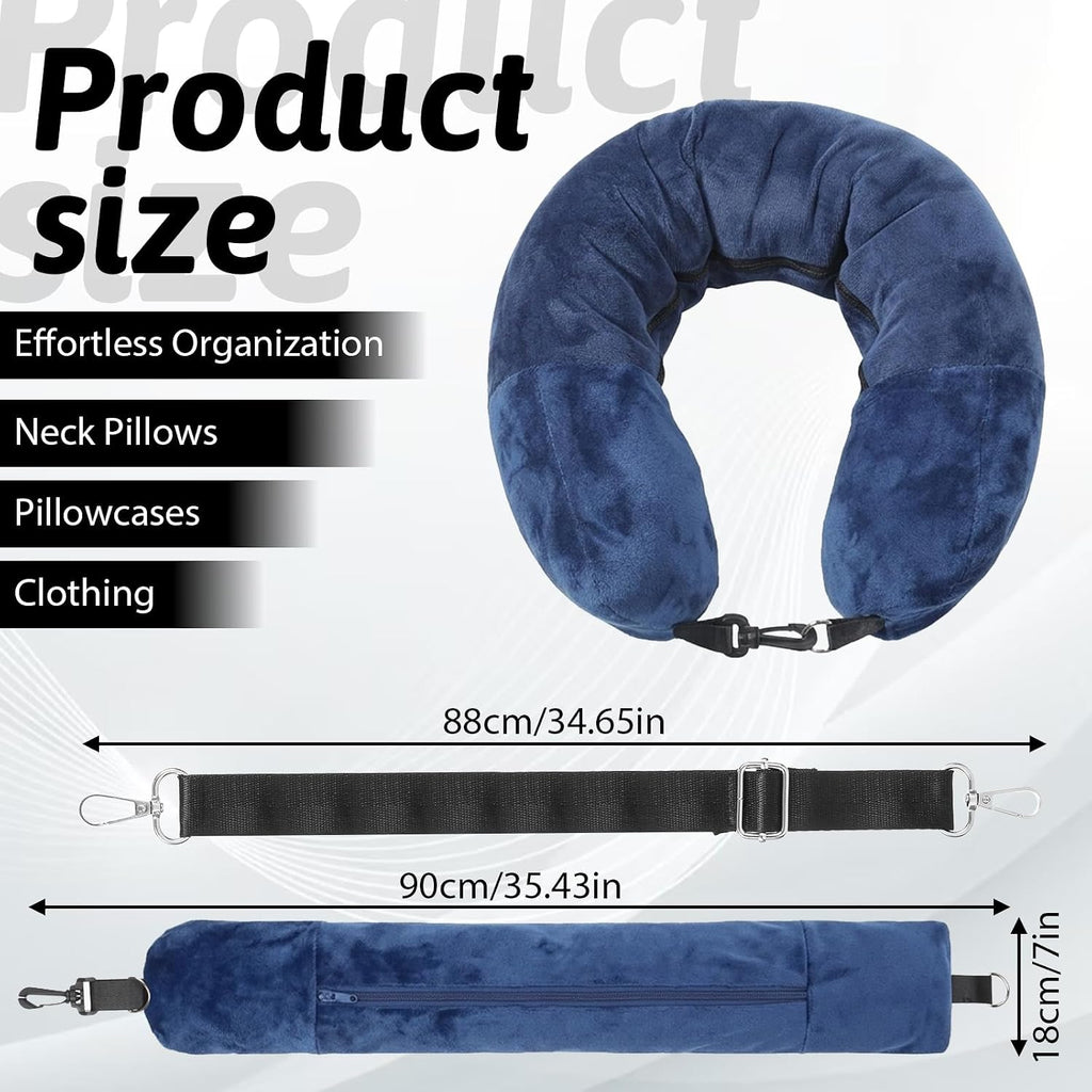 Stuffable Travel Pillow Stuffable Neck Pillow for Traveling Fillable Neck Pillows with Clothes Storage Fits 5+ Days of Travel Essentials…
