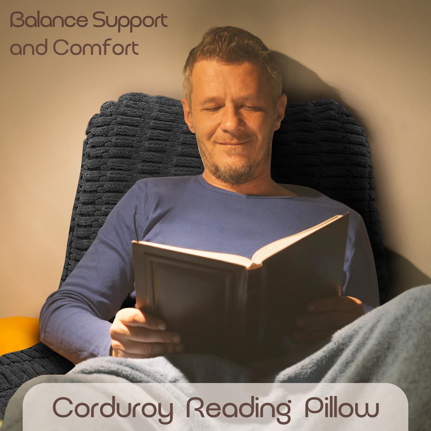 MIJIMO Reading Pillows for Sitting in Bed Adult, Back Rest Pillow for Sitting Up in Bed and Couch, Back Support Chair Pillow Support…