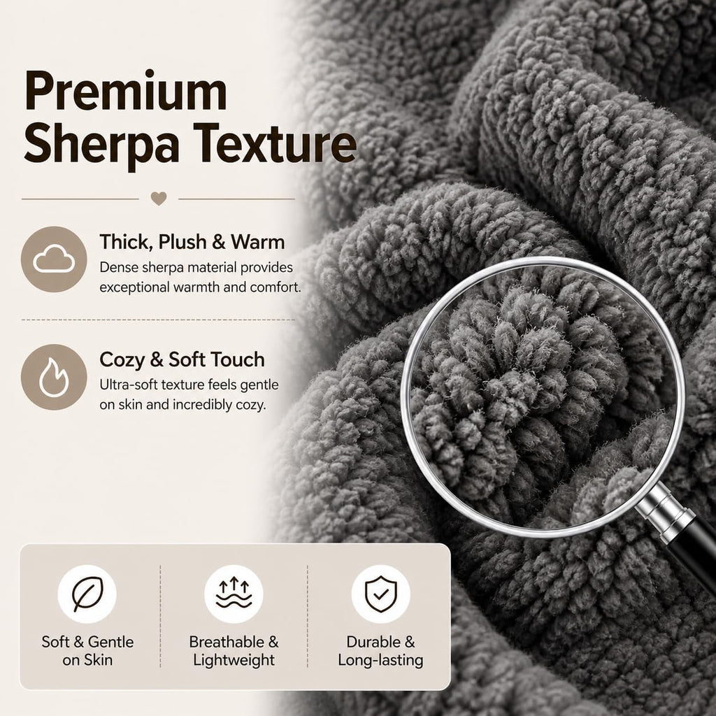 Reafort Sherpa Body Pillow Cover 21" x 54", Plush Fleece Long Body Pillowcase with Zipper Closure, Ultra Soft Fluffy Cozy Decorative…