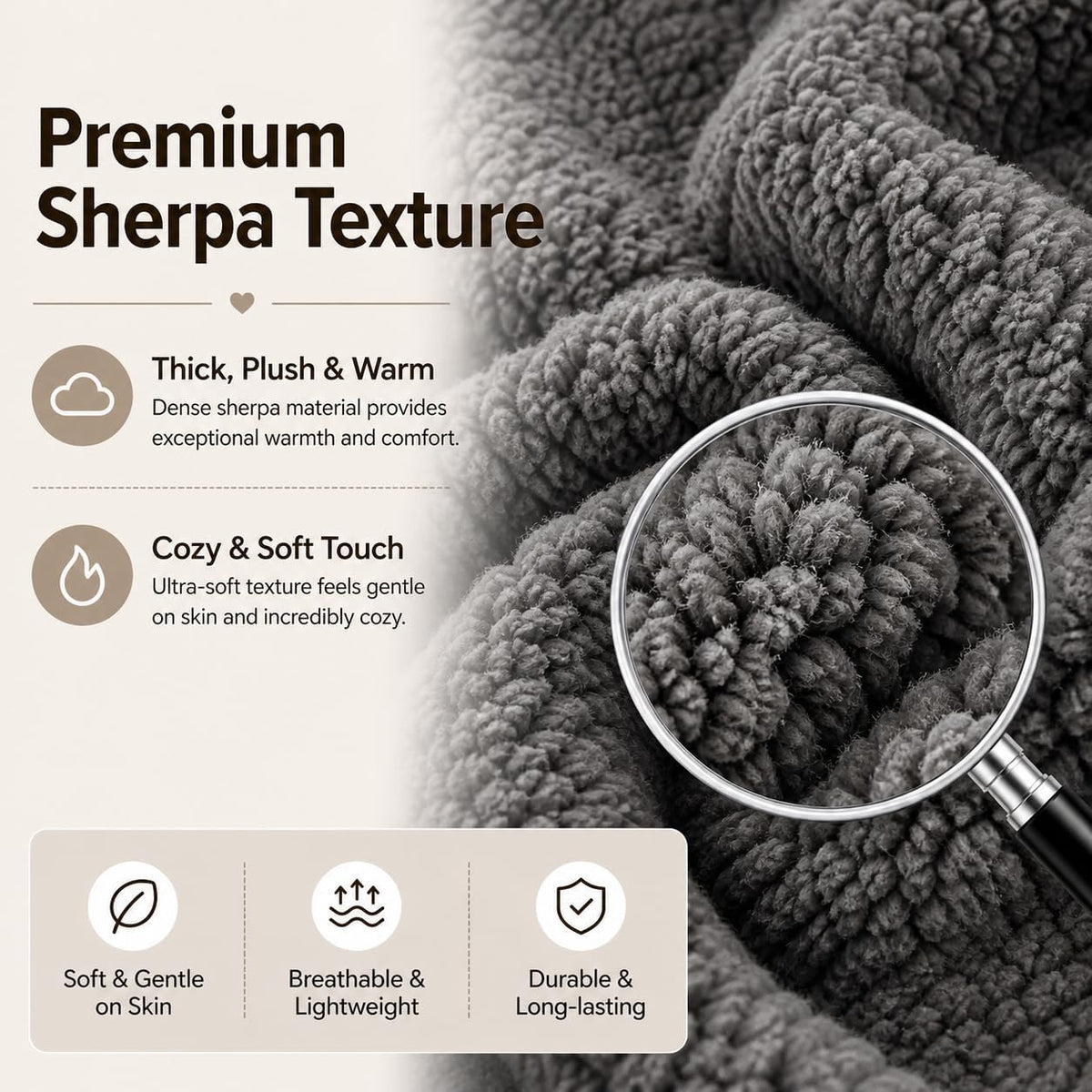 Reafort Sherpa Euro Sham Pillow Cover 26x26 Inch, Ultra Soft Plush Fluffy Decorative Throw Pillow Case with Hidden Zipper, Cozy Cushion Cov…